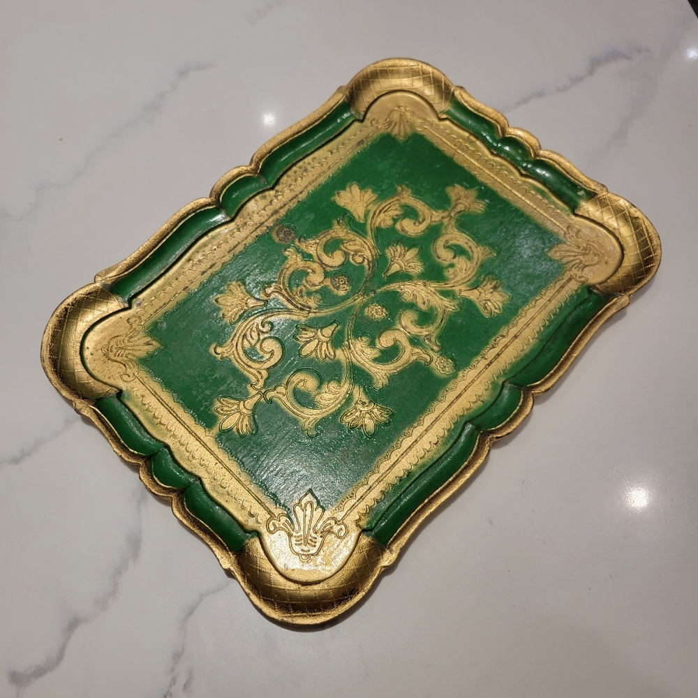 Vintage Florentine hand painted tray